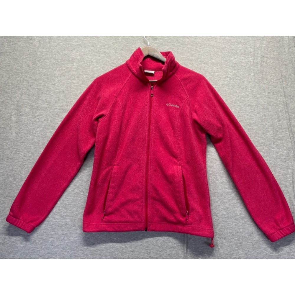 Columbia Sportswear Company Fleece Jacket Womens Medium Pink Mock Neck Full Zip